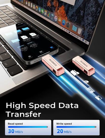 512GB Photo Stick for iPhone Flash Drive, Memory Stick Phone Storage for Photos and Videos Files Backup, Compatible with iPhone iPad Android PC, Plug & Play, No App Required (Rose Pink)