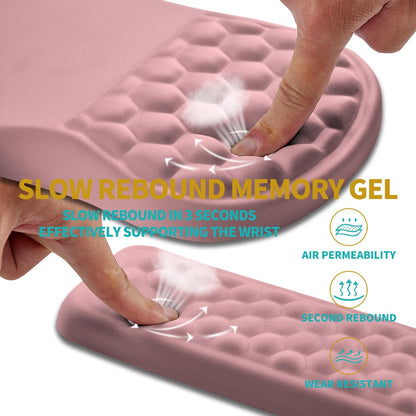 2 in 1 Ergonomic Mouse Pad Wrist Support & Wrist Rest for Computer Keyboard Set, with Relieve Carpal Tunnel Pain Massage Bulge and Full Memory Gel Design (2In1 Set, Pink)