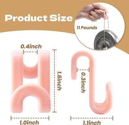 60pc Space-Saving Hanger Hooks, Hanger Connector Hooks for Dorm, Pink