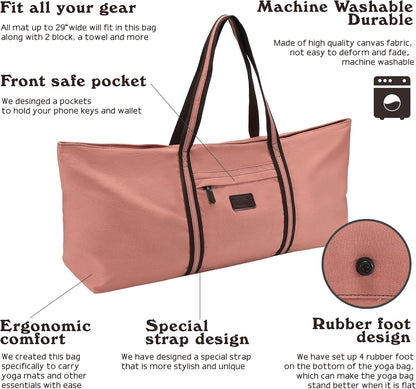 Large Yoga Mat Tote Sports Gym Pilates Carrier Shoe Bag for Women