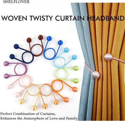 Magnetic Curtain Tiebacks 2pcs, Curtain Buckles Holders for Bedroom Living Room Home Window Treatment Decorative, Thicken, Pink