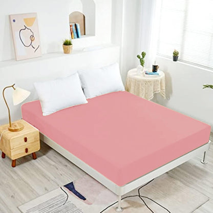 Fitted Sheet-Deep Pockets-Soft Microfiber-Easy Care-Shrinkage and Fade Resistant-Fitted Sheets Twin Size for Girl Teens Kids-Only 1 Fitted Sheet (Twin, Blush)