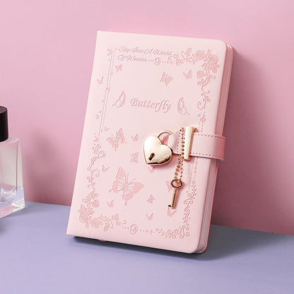 Diary with Lock and Key for Girls Ages 8-12 Journal with Lock for Teen Girls 288 Pages Heart-Shaped Locked Journal for Women, Pink