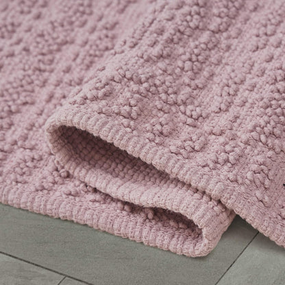 Nellore Bathroom Rugs, Woven and Beaded, Durable Bath Rugs, Thick Bath Mats for Bathroom and Shower Rugs, 17" x 28", Dusty Pink