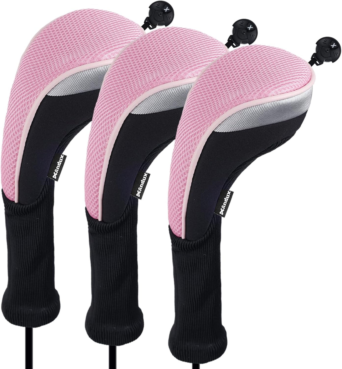 3pcs Long Neck Golf Hybrid Club Head Covers Dial No. Tag CTMT-02