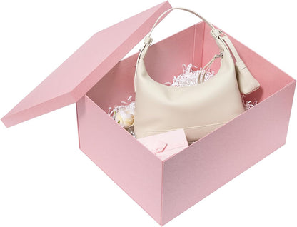 16x12x8 Inches Large Gift Box with Lid for Presents Pink 1 Pack