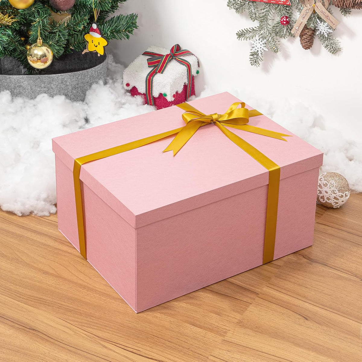 16x12x8 Inches Large Gift Box with Lid for Presents Pink 1 Pack