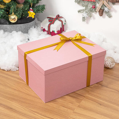 16x12x8 Inches Large Gift Box with Lid for Presents Pink 1 Pack