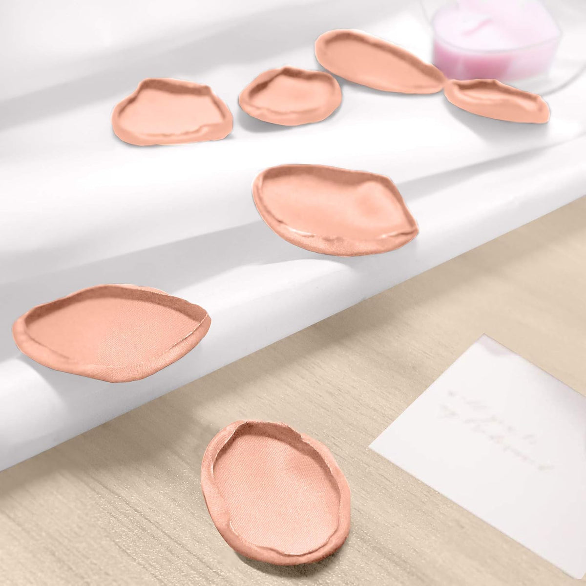 Premium Artificial Silk Rose Petals Flower Scatter Petals for Wedding Aisle Centerpieces Table Confetti Party Home Decoration, Peach, 200pcs, 1.5-2 Inches