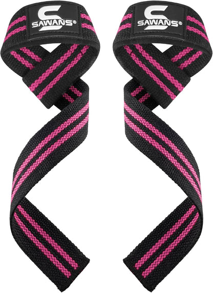 SAWANS Lifting Straps Weight Lifting Wrist Support Fitness Padded Gym Heavy Duty Anti Slip Hand Bar Grips Neoprene Bodybuilding Dumbbell Power Deadlift Barbells Workout Strength