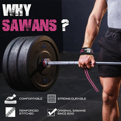 SAWANS Lifting Straps Weight Lifting Wrist Support Fitness Padded Gym Heavy Duty Anti Slip Hand Bar Grips Neoprene Bodybuilding Dumbbell Power Deadlift Barbells Workout Strength