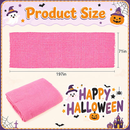 197"x71" Pink Halloween Scary Gauze, Spooky Cloth Party Decoration