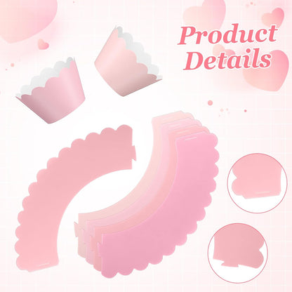 100 Pcs Pink Cupcake Liner Pastel Cupcake Paper Wrappers Scalloped Baking Cups Bake Artistic Cake Cups Decoration for Mom Nurse Valentines Summer Wedding Birthday Tea Party Supplies
