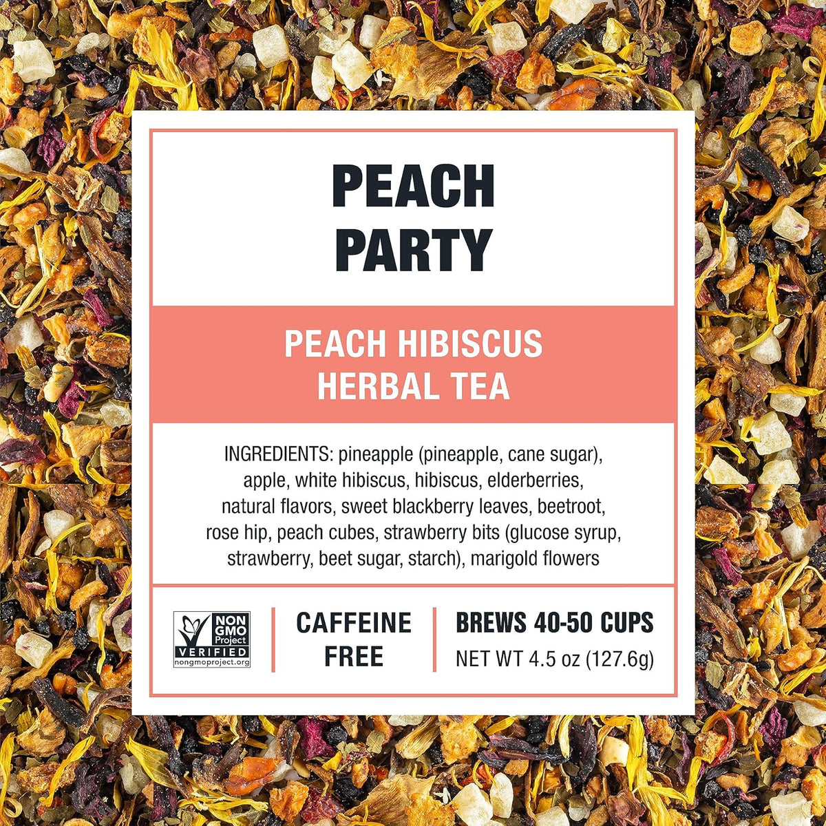 Peach Party, Loose Leaf, Peach Hibiscus Herbal Infusion