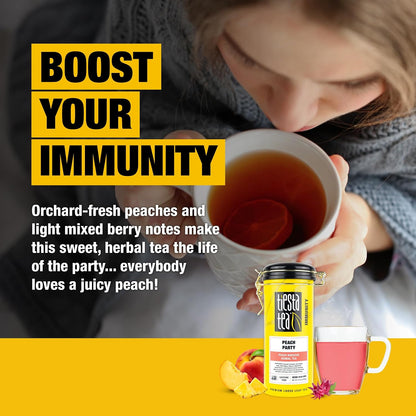 Peach Party, Loose Leaf, Peach Hibiscus Herbal Infusion