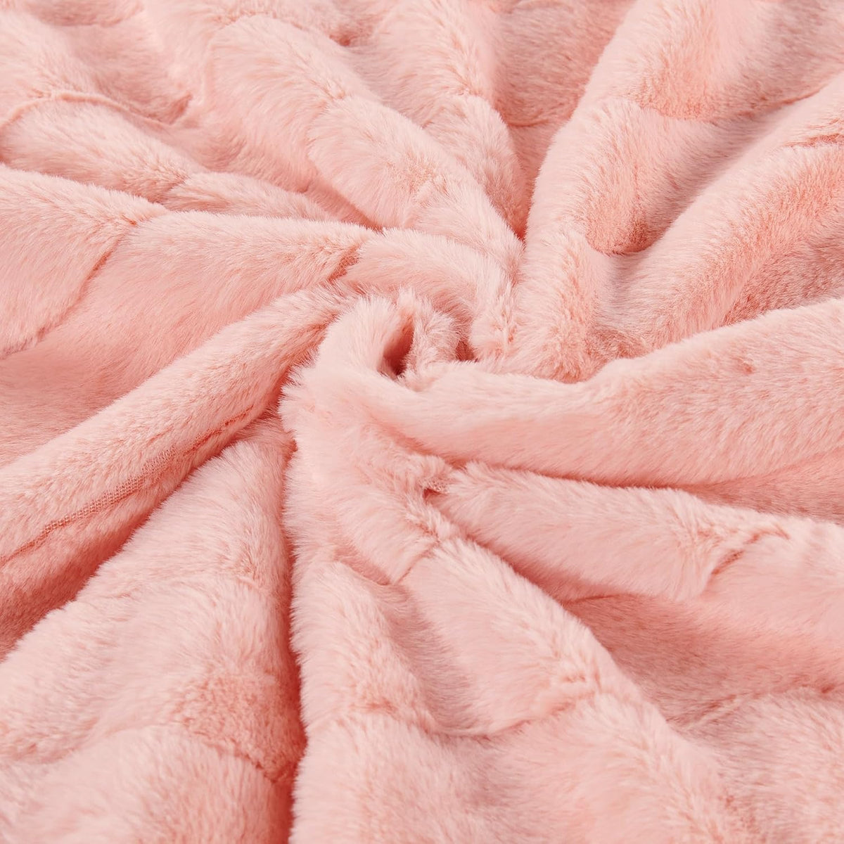 Striped Throw Blanket and Pillow Covers Set (No Inserts) for Couch and Bed, Plush Warm Lightweight Fuzzy Faux Fur Blanket for All Seasons (50" x 60", Pink)