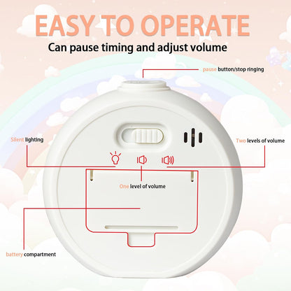 Visual Timer for Kids 60 Minute Countdown Timer for Classroom Study Office Kitchen with Silent Operation RoundTimer (Pink)