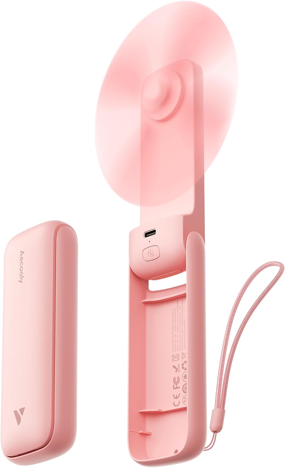 Slim Handheld Fan, Thin Portable Fan, USB Rechargeable