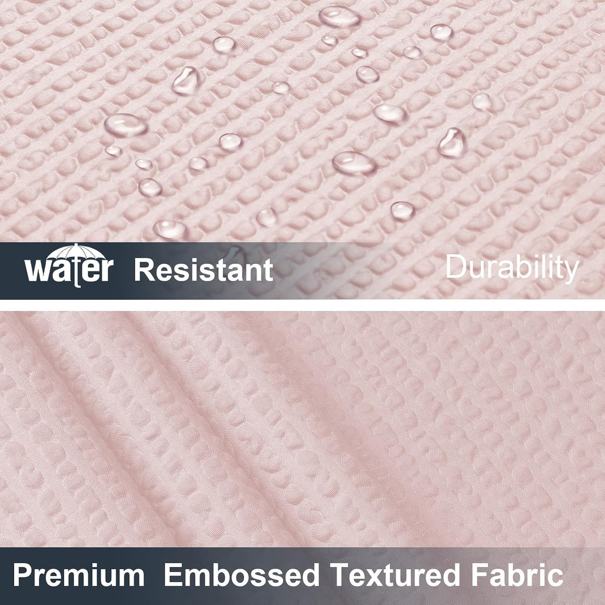 Pink Shower Curtain for Bathroom 72x72 Inch, 3D Embossed Textured Waffle Fabric Shower Curtains, Soft Hotel Farmhouse Style, Water Repellent, Machine Washable, Pink, 72" W x 72" L