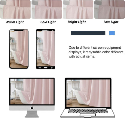 Pink Shower Curtain for Bathroom 72x72 Inch, 3D Embossed Textured Waffle Fabric Shower Curtains, Soft Hotel Farmhouse Style, Water Repellent, Machine Washable, Pink, 72" W x 72" L