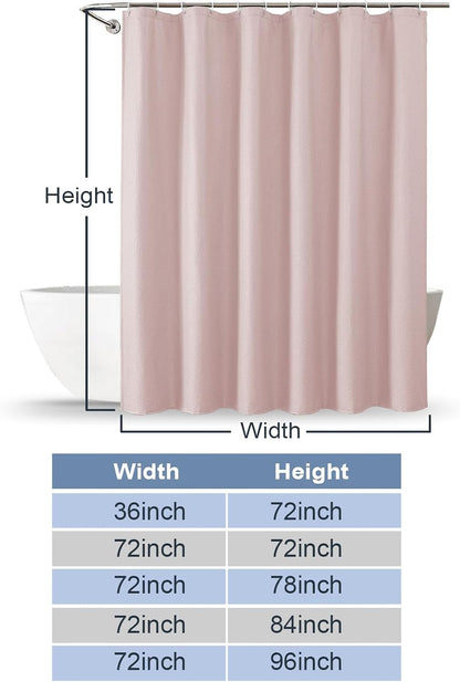 Pink Shower Curtain for Bathroom 72x72 Inch, 3D Embossed Textured Waffle Fabric Shower Curtains, Soft Hotel Farmhouse Style, Water Repellent, Machine Washable, Pink, 72" W x 72" L