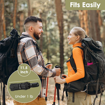 Windproof Compact Travel Umbrellas for Rain – Easy Auto Open Close, Automatic Durable Waterproof – Backpack, Portable, Lightweight Umbrellas for Travel
