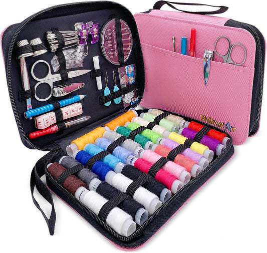 Sewing Kit for Adults, Teens & Kids - 100-Piece Pink Beginner Set