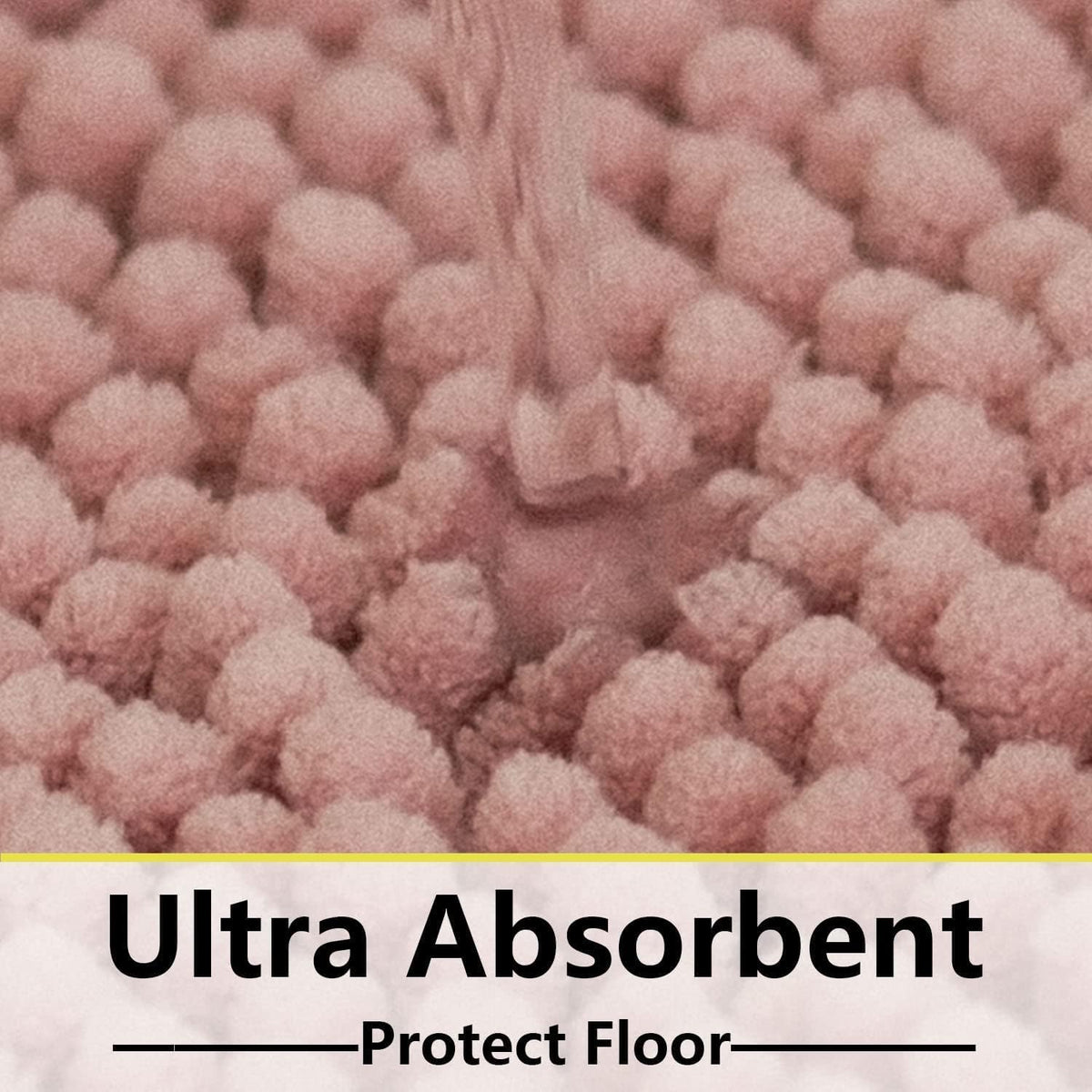 Toilet Rugs U-Shaped,20"x 20"Super Absorbent Chenille Bathroom Rugs and Strong PVC Non-Slip Backing for Toilets Rug Set,Machine Washable,Bath Mats for Bathrooms,Deep Pink