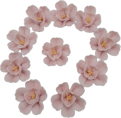 10PCS 3D Ceramics Flower Mosaic Tiles,DIY Making Creative Ceramic Mosaic Tiles for DIY Craft Plates Flowerpots Vases Cups Mosaic Making Supplies (3D Pink Flower)