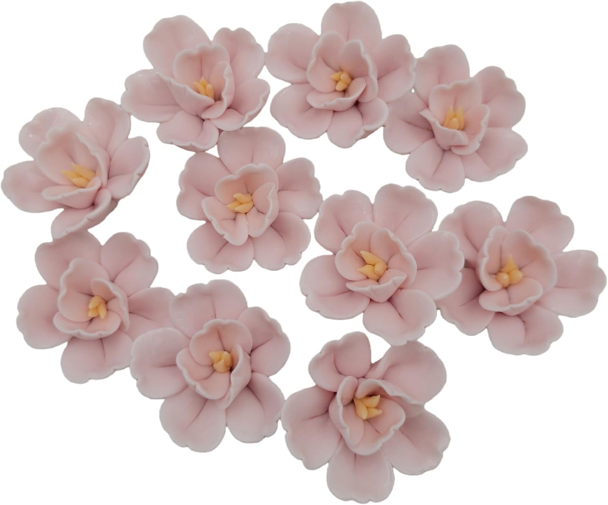 10PCS 3D Ceramics Flower Mosaic Tiles,DIY Making Creative Ceramic Mosaic Tiles for DIY Craft Plates Flowerpots Vases Cups Mosaic Making Supplies (3D Pink Flower)