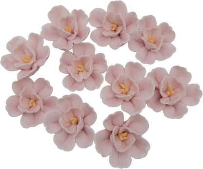 10PCS 3D Ceramics Flower Mosaic Tiles,DIY Making Creative Ceramic Mosaic Tiles for DIY Craft Plates Flowerpots Vases Cups Mosaic Making Supplies (3D Pink Flower)