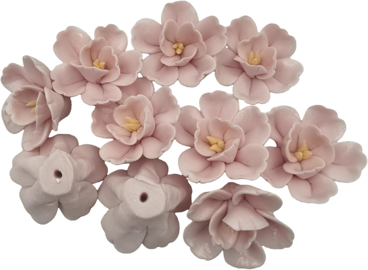 10PCS 3D Ceramics Flower Mosaic Tiles,DIY Making Creative Ceramic Mosaic Tiles for DIY Craft Plates Flowerpots Vases Cups Mosaic Making Supplies (3D Pink Flower)