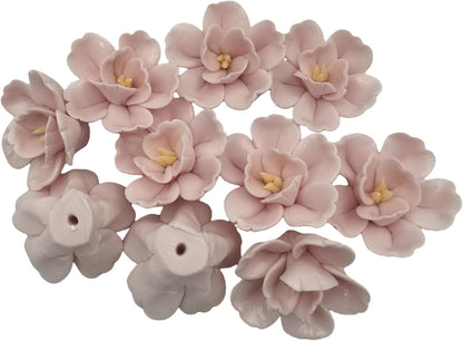 10PCS 3D Ceramics Flower Mosaic Tiles,DIY Making Creative Ceramic Mosaic Tiles for DIY Craft Plates Flowerpots Vases Cups Mosaic Making Supplies (3D Pink Flower)