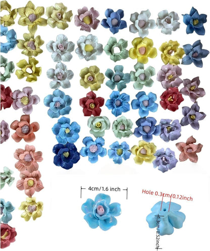 10PCS 3D Ceramics Flower Mosaic Tiles,DIY Making Creative Ceramic Mosaic Tiles for DIY Craft Plates Flowerpots Vases Cups Mosaic Making Supplies (3D Pink Flower)