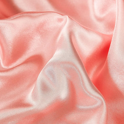 Pink Satin Pillowcases with Romantic Blush Ruffle, Silky Satin Pillow Cover 2 Pack, Super Smooth Lightweight, Farmhouse Lace Fringed Blush Pillow Shames, 20X40 Inches