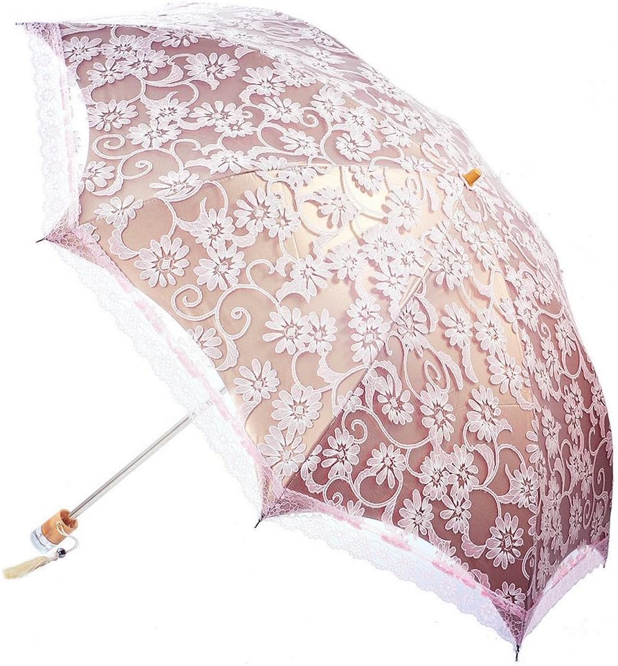 Lace Travel Parasol Folding Anti-uv Windproof Embroidery Umbrella