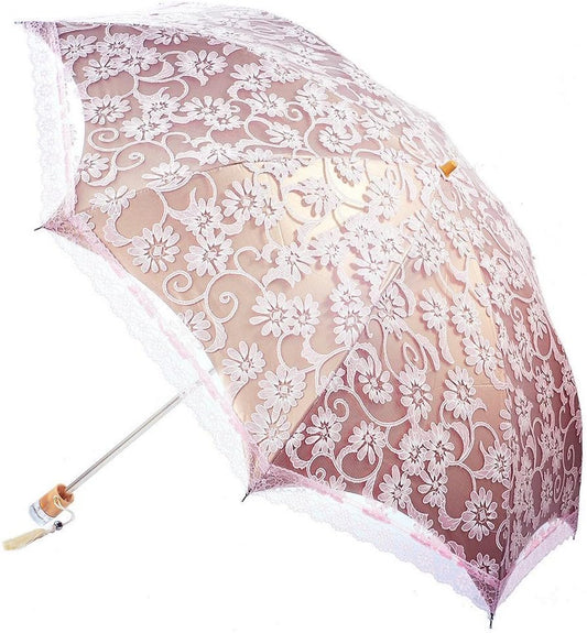 Lace Travel Parasol Folding Anti-uv Windproof Embroidery Umbrella