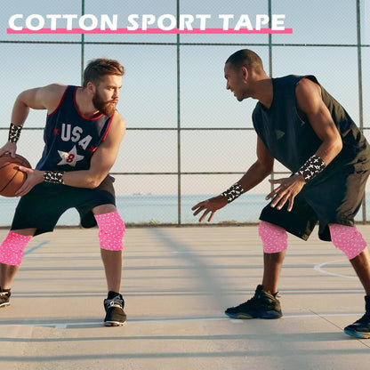 1 Pcs Wrist Tape Baseball Cross Christian Athletic Tape 2in x 23ft Sports Wrap Cotton for Football Hockey Soccer Baseball Fingers Ankles Wrist Injury Wrap (Coconut Tree,Pink)