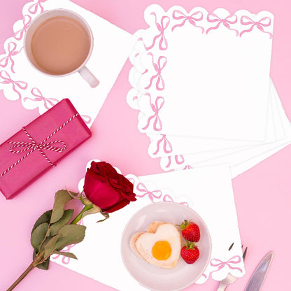 Coquette Birthday Party Supplies, 50PCS Pink Coquette Bow Party Napkins for Bachelorette Bridal Baby Shower Tea Wedding Girl Boy Bow Theme Birthday Party