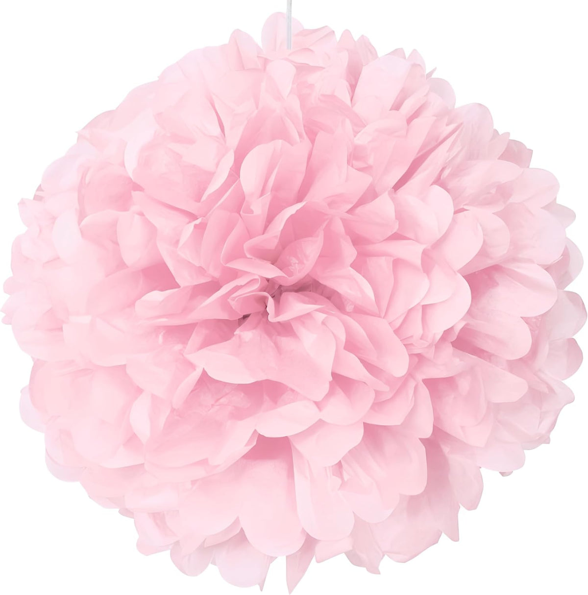 Lovely Pink Solid Hanging Tissue Pom Poms,16", Elegant & Versatile Decor - Perfect for Weddings, Baby Showers, Parties & Events