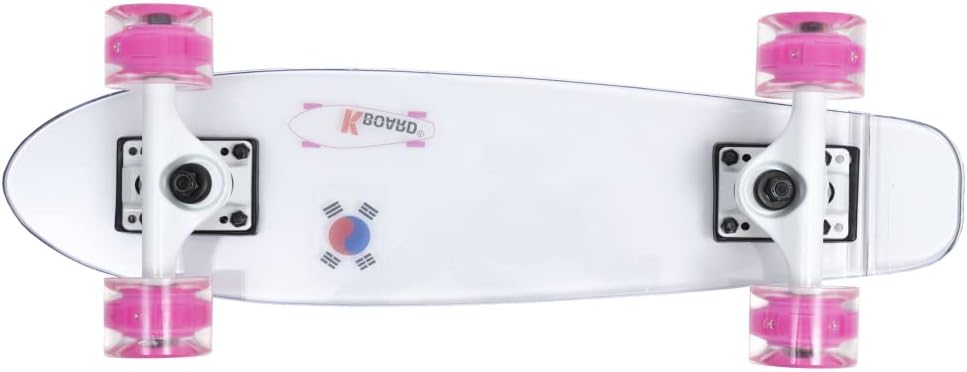 2 Pack Acrylic Clear Skateboard Bundle – 31" Complete Pro Skateboards with Polycarbonate Deck, LED PU Wheels, ABEC-11 Bearings, Durable Trucks for Kids, Teens & Adults, Made in Korea