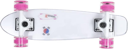 2 Pack Acrylic Clear Skateboard Bundle – 31" Complete Pro Skateboards with Polycarbonate Deck, LED PU Wheels, ABEC-11 Bearings, Durable Trucks for Kids, Teens & Adults, Made in Korea