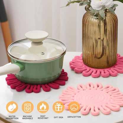 7.5" Trivets for Hot Dishes, 3 Pack Trivets for Hot Pots and Pans
