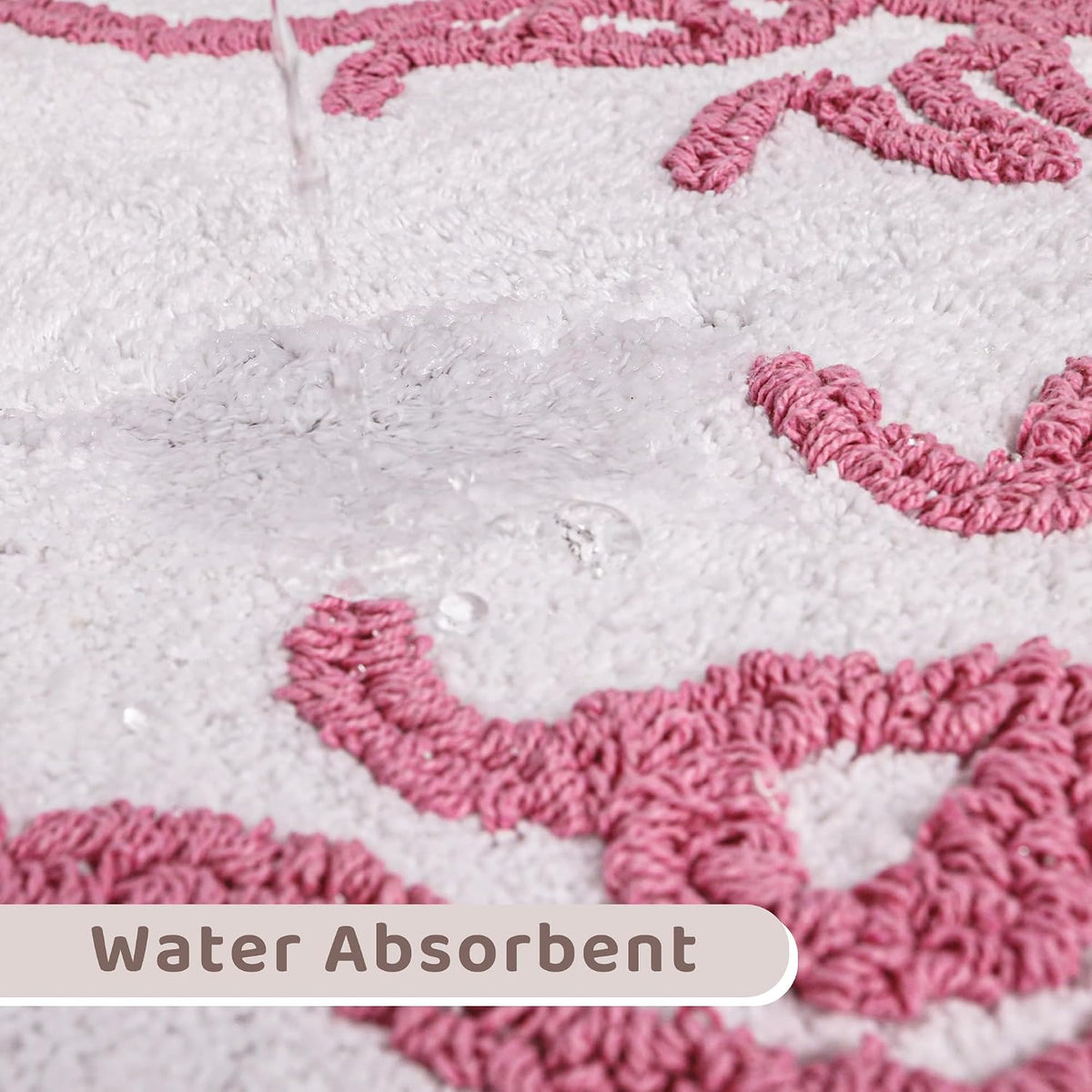 Pink Small Bow Bathroom Rug 17x24