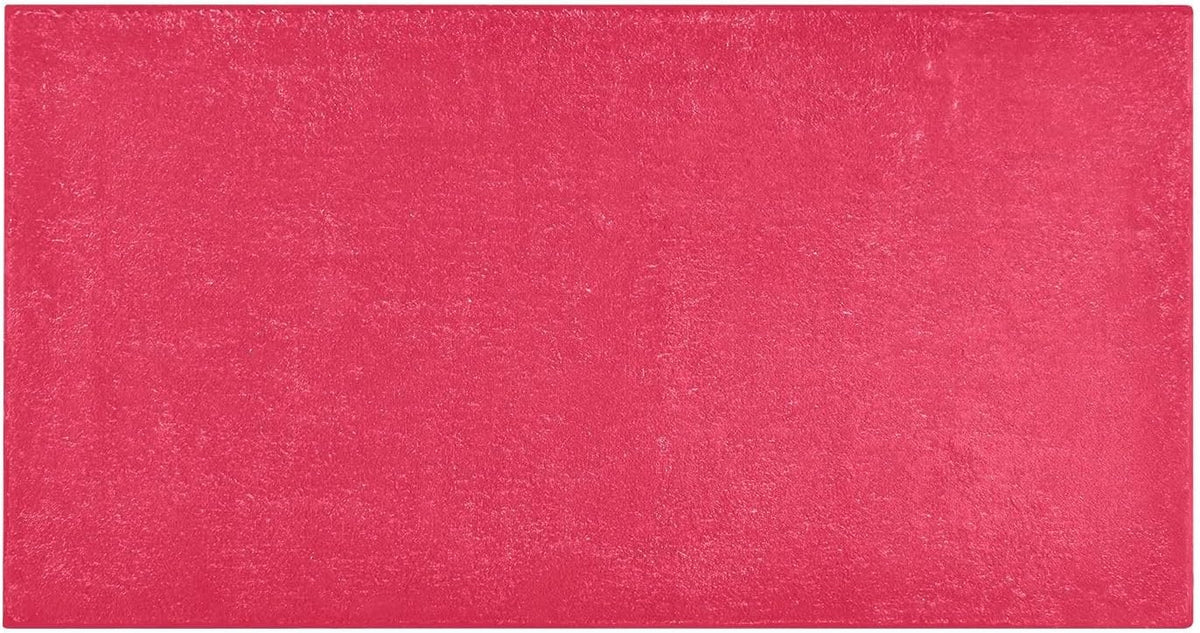 Pink Solid Color Bath Mat 39x20 Inch, Soft Absorbent Plush Rug, Non-Slip Washable Floor Mat for Bathroom Bedroom Kitchen Entryway Carpet