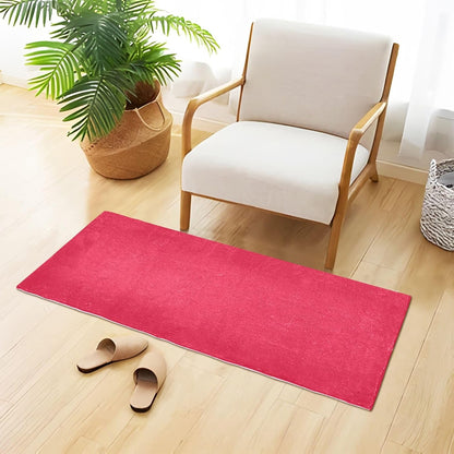 Pink Solid Color Bath Mat 39x20 Inch, Soft Absorbent Plush Rug, Non-Slip Washable Floor Mat for Bathroom Bedroom Kitchen Entryway Carpet