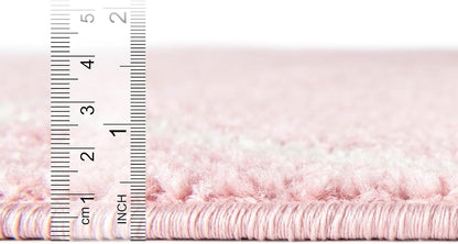 Lattice Frieze Rug – 4' 1 x 6' 1 Oval Light Pink Easy-Clean Area Rug – Modern Trellis Pattern, Soft for Bedrooms and Nurseries
