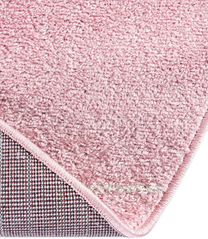Lattice Frieze Rug – 4' 1 x 6' 1 Oval Light Pink Easy-Clean Area Rug – Modern Trellis Pattern, Soft for Bedrooms and Nurseries