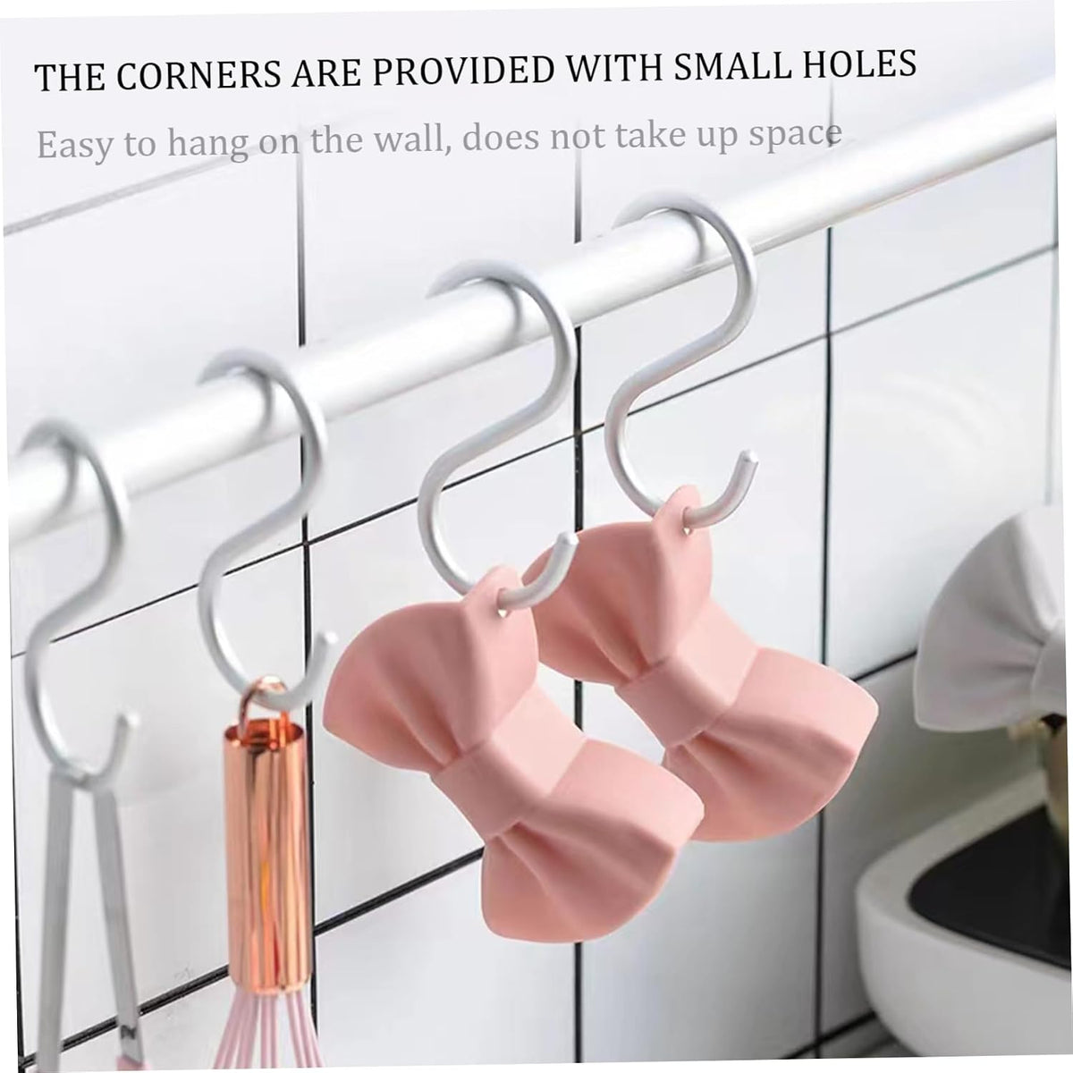 Silicone Oven Gloves Cooking Pinch Grips Oven Mitts Bow Tie Heat Resistant Kitchen Pot Holder for Baking 1Pair Pink, Silicone Pot Holder, Standard