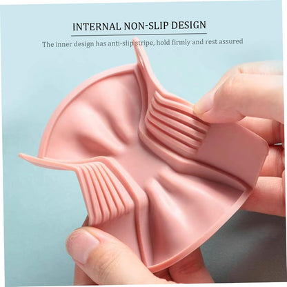 Silicone Oven Gloves Cooking Pinch Grips Oven Mitts Bow Tie Heat Resistant Kitchen Pot Holder for Baking 1Pair Pink, Silicone Pot Holder, Standard